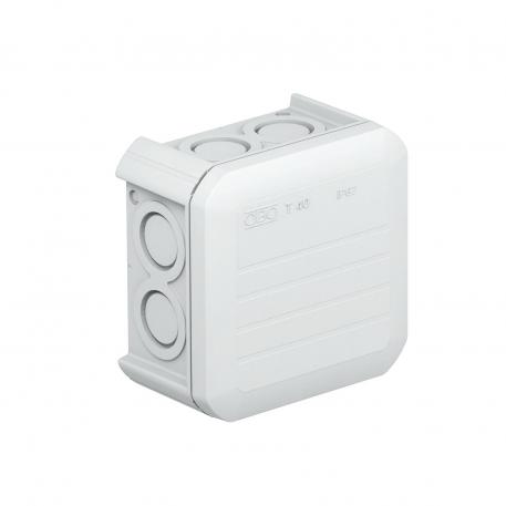 Junction box T40 with pre-marking, closed 77x77x46 | 7 | IP67 | 7 x Ø20 | Light grey; RAL 7035