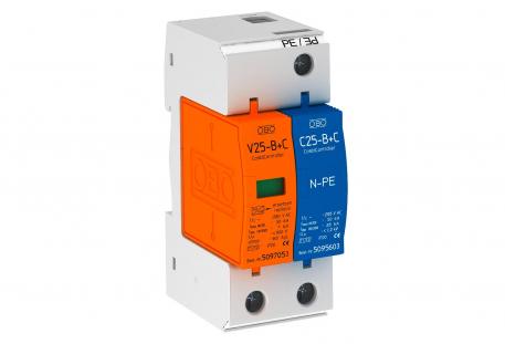 Combination arrester V25, 1-pole + NPE 280 V 1+N/PE | 280 | IP20