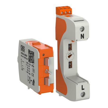 Surge arrester V20, 1-pole with remote signalling, 280 V 1 | 280 | IP20
