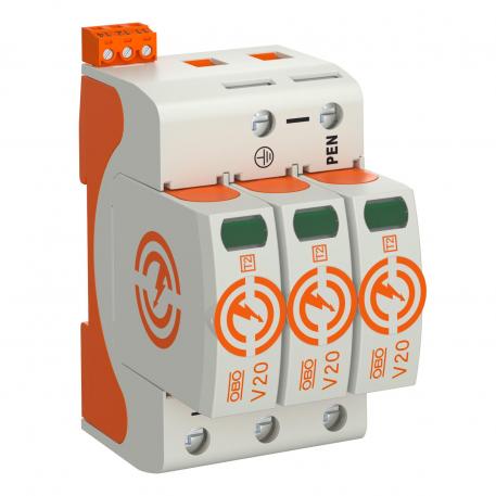 Surge arrester V20, 1-pole with remote signalling, 320 V