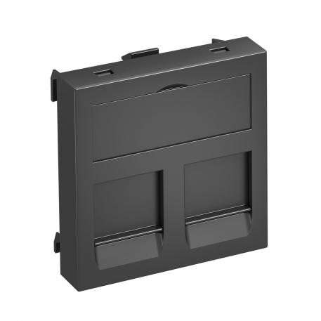 Data technology support, 1 module, straight outlet, type C yes | Black-grey; RAL 7021