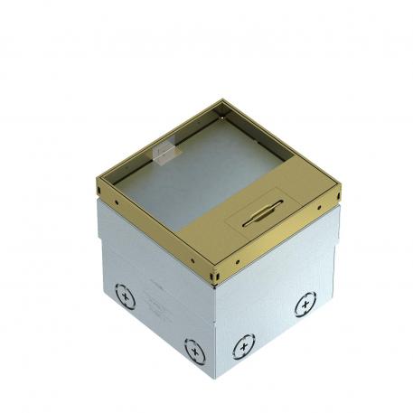 UDHOME2 floor socket, with cord outlet, with floor covering recess, unequipped, brass